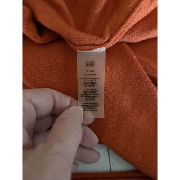 Vila Milano Womens Sweater Small Orange Long Sleeve Crew Neck Solid Wool Blend - Picture 10 of 10